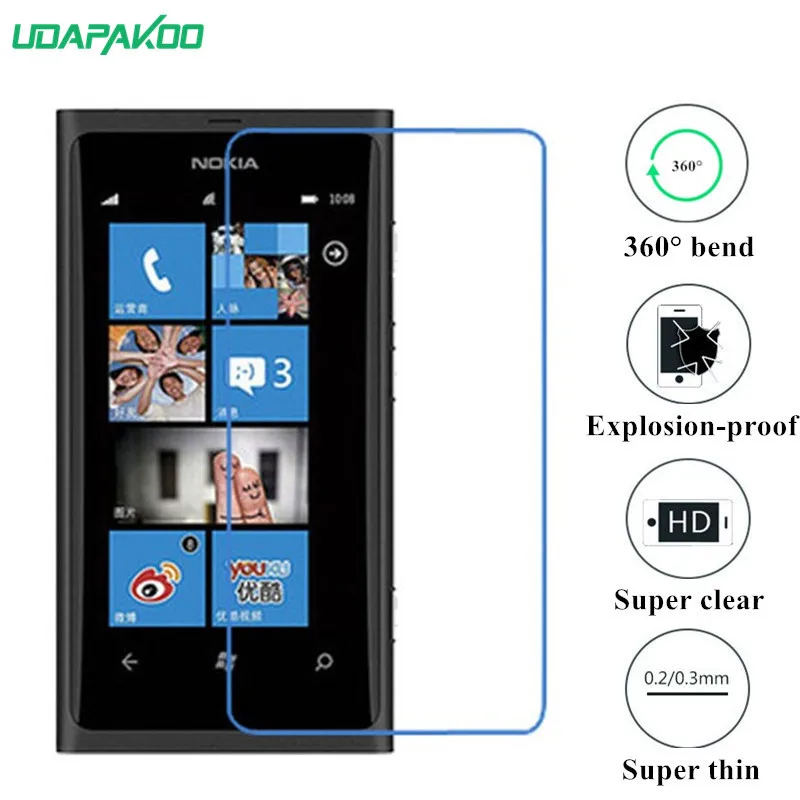 Udapakoo прозрачная закаленная (мягкое стекло) пленка для Nokia Lumia 800 N800 нано