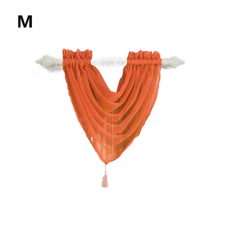 1 шт. вуаль занавески сплошные цвета пелмет балдахин чистая Современная моющаяся занавеска s вуаль Swag украшение дома Droship 23 мая 3 - Цвет: M