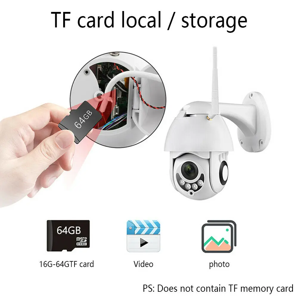 Wifi камера наружная камера наблюдения с датчиком PTZ IP камера H.265X ...