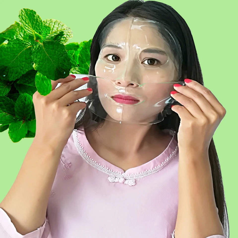 105g per piece Mint clear inflammation acne crystal collagen mask