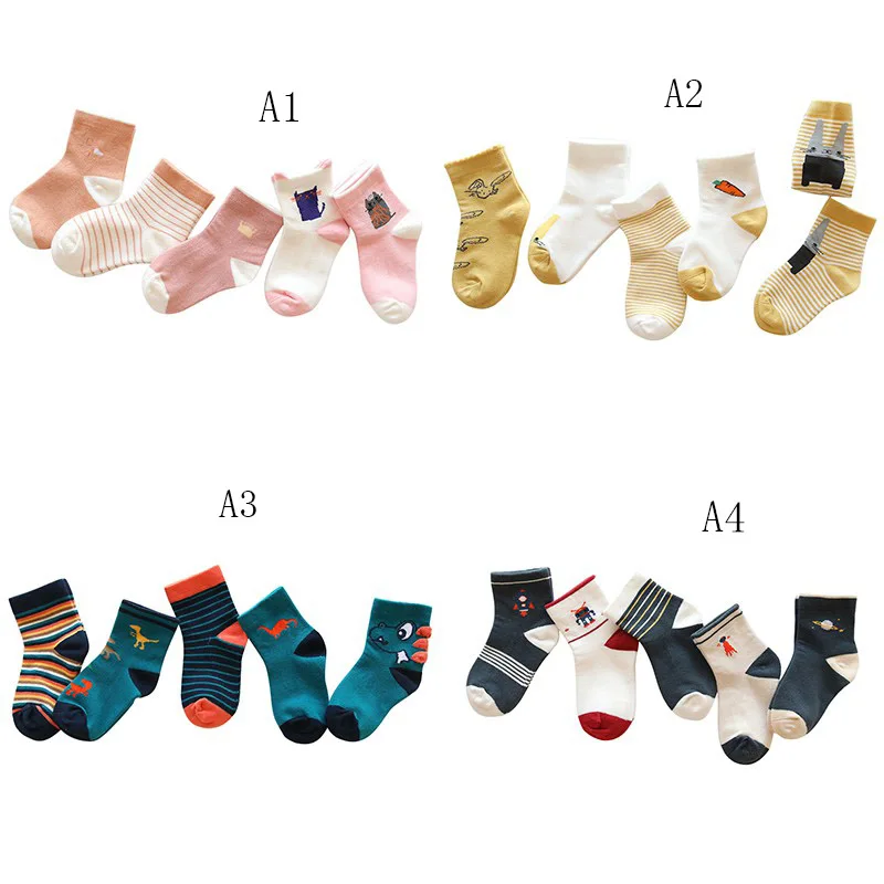 

5 Pair Baby Boys Girls Socks Infant Winter Warm Cotton Cartoon Socks Anti Slip Floor Leg Warmer Socks