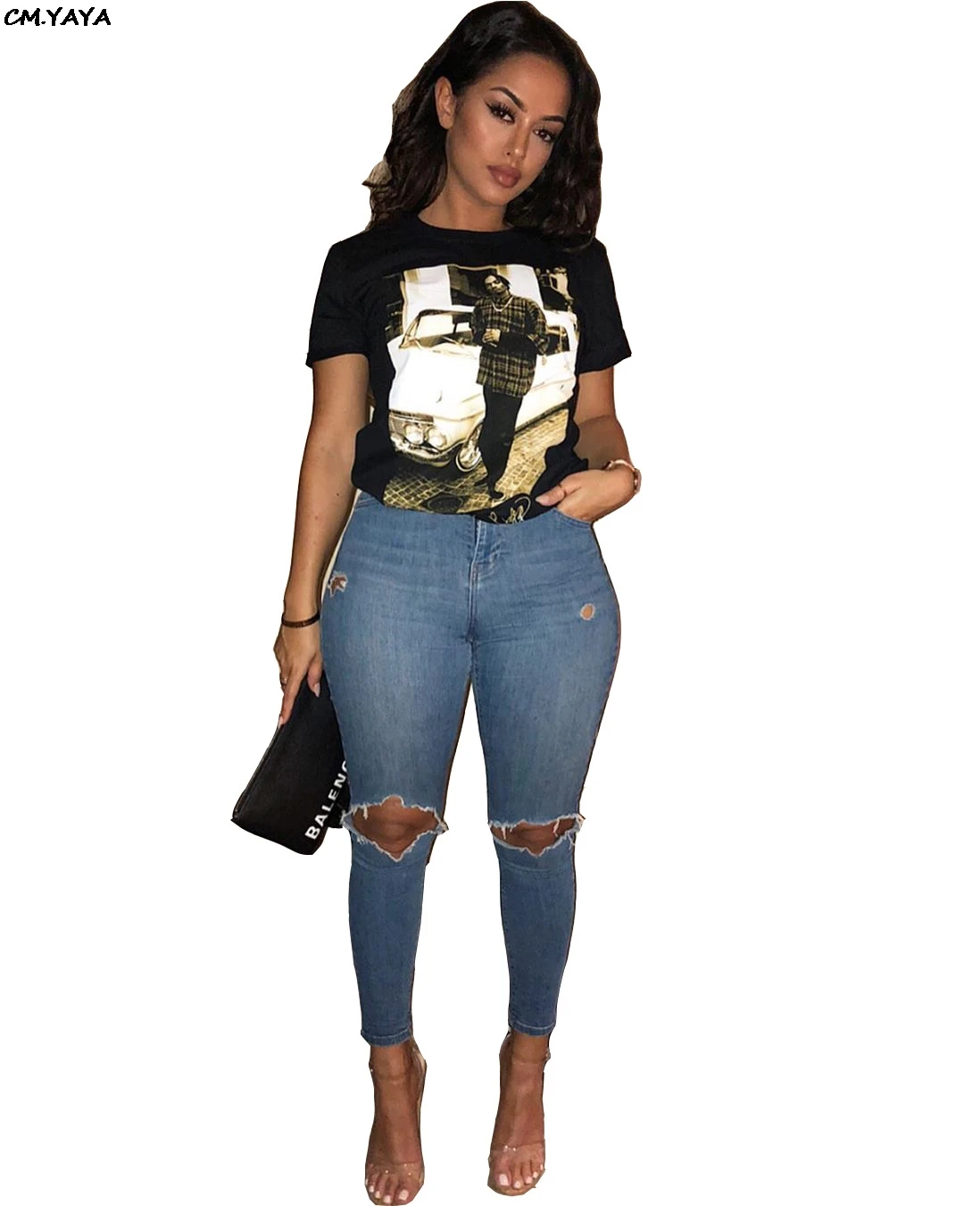 

2019 women summer hip hop character 3d print short sleeve o-neck t-shirt classic fashion lady tee top vintage t shirts GLLQ5050