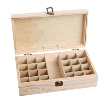 

25 Compartment Solid Wood Essential Oil Storage Box Wooden Box Oil Bottle Tissue Aroma Natural Pine Handmade