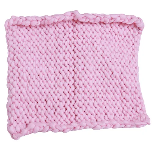 baby Crochet Basket Braid Photo Background High Quality Newborn photography props Blanket Swaddling stretch yarn hat Photo Props - Цвет: Pink