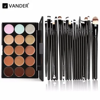 

NEW 15 Colors Contour Face Cream Makeup Concealer Palette + 20Pcs Pro Eyebrow Lip Makeup Powder Foundation Brushes Set Maquiagem