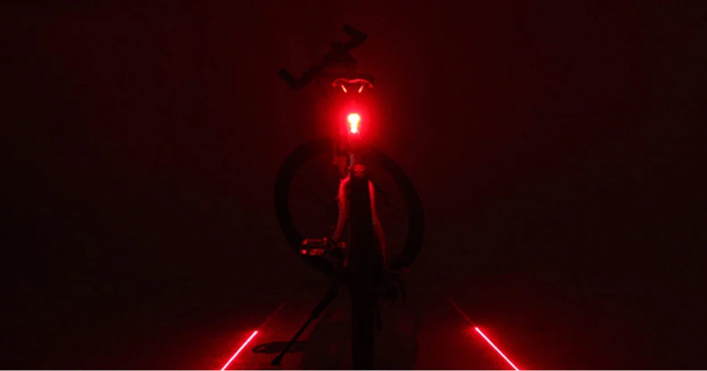 Велосипедный фонарь без батареи 5 светодиодный 2 лазеры 3 режимы для велосипеда задний катафот свет велосипедный задний фонарь