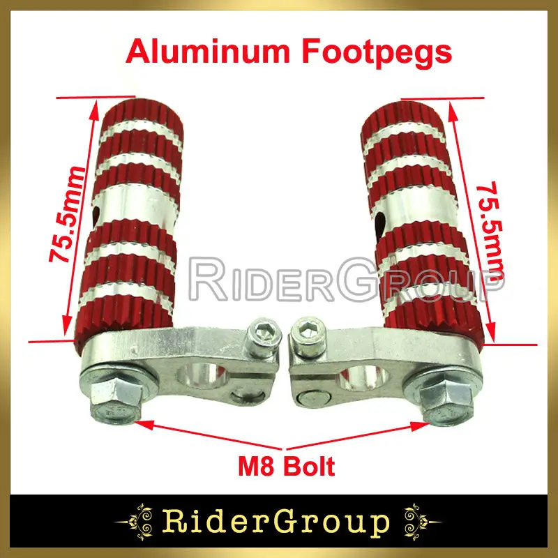 Red Racing Foot pegs FootPegs For MTA1 MTA2 Minimoto Pocket Bike 47cc