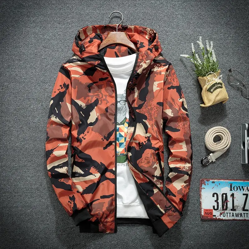 Spring Autumn Camouflage Tactical Jackets Men Fashion Hooded Bomber Coat Slim Fit Male Windbreaker Casual Outerwear Clothing 4XL