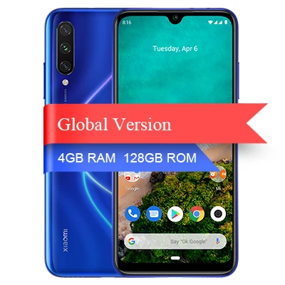 Глобальная версия Xiaomi Mi A3 4GB 128GB смартфон CC 9e Snapdragon 665 Восьмиядерный 6,08" AMOLED экран 48MP+ 32MP камера 4030mAh - Цвет: Blue 4GB 128GB