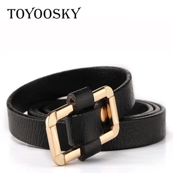 

2018 New Arrival Cowskin Leather Women's Belt with Buckle Fashion Solid Female Woman Belts for Jeans TOYOOSKY
