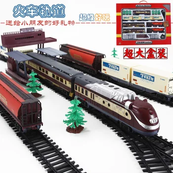 

9.4M Train Model rail way 1/87 vintage Steam train tank truck passenger train assemble transport kids toys gift