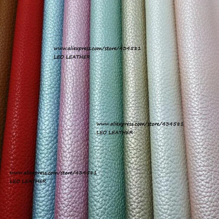 

21x29cm Artificial Leather, Synthetic Leather, Faux Pu Leather Fabric with Pearlized Metallic Colors Embossed Litchi SK24