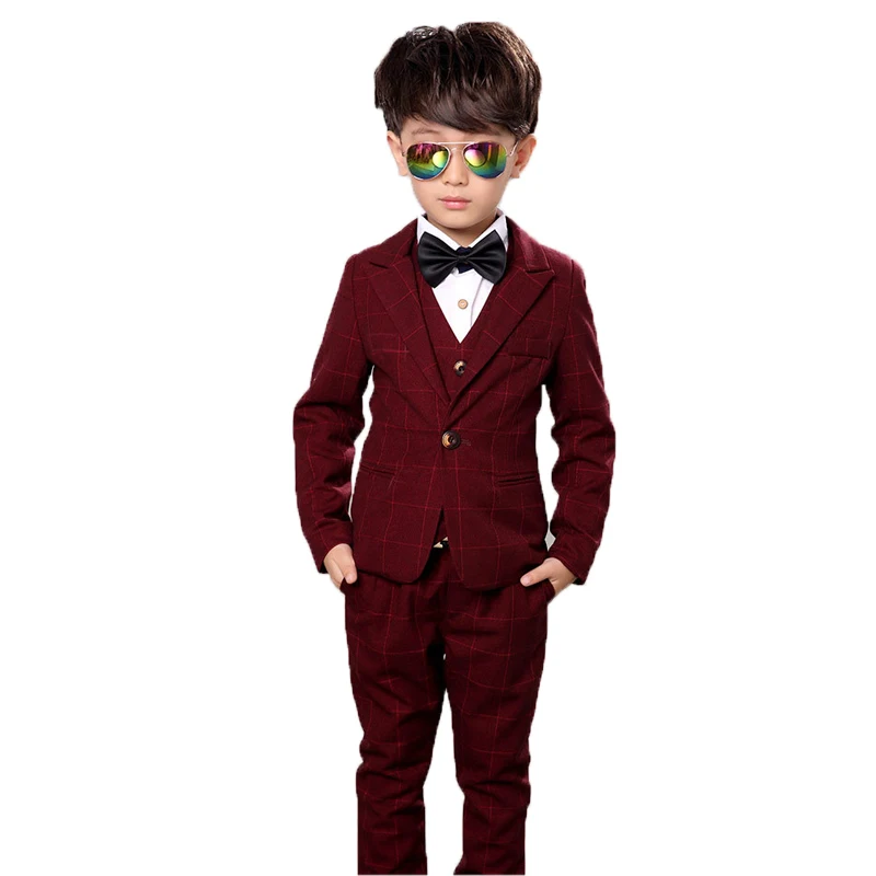 زهرة الفتيان الرسمي Anzug دعوى الاطفال الزفاف فستان حفلة عيد ميلاد السترة سترة السراويل 3 قطعة الطفل سهرة حفلة موسيقية الأداء زي N40