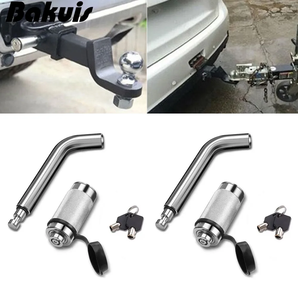 

Trailer locking hitch pin Lock - 5/8" Receiver Truck Trailer Hitch Lock - Steel Chrome Security Waterproof Car Trailer Locking
