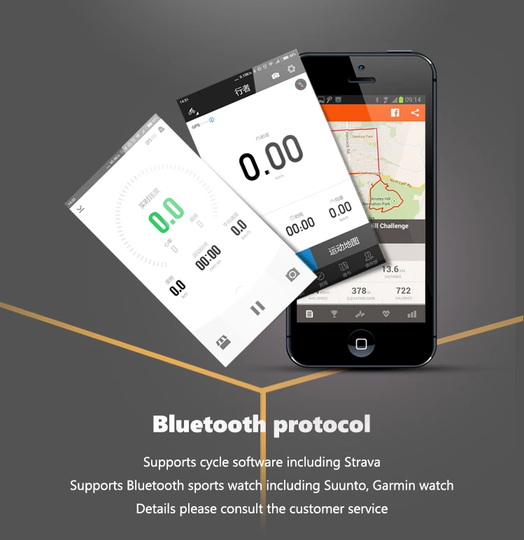 Gemini200/210 Speed Sensor Cadence Ant+ Bluetooth for Strava Garmin Bike Bicycle Computer Speed Cadence Black