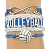 Volleyball Golf Sports Infinity Love Charm Bracelets Silver Royal Handmade Adjustable Jewelry Women Men Boy Drop Shipping Gift ► Photo 1/6