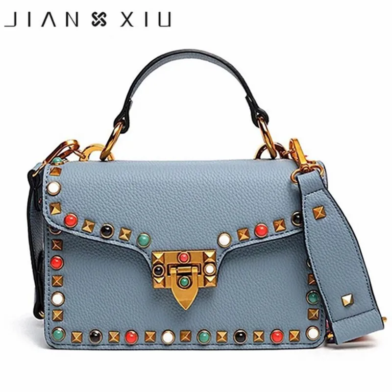 

PU Leather Handbag Messenger Bags Luxury Handbags Women Bags Designer Cover Lock Retro Rivet High Quality Small Shoulder Bags