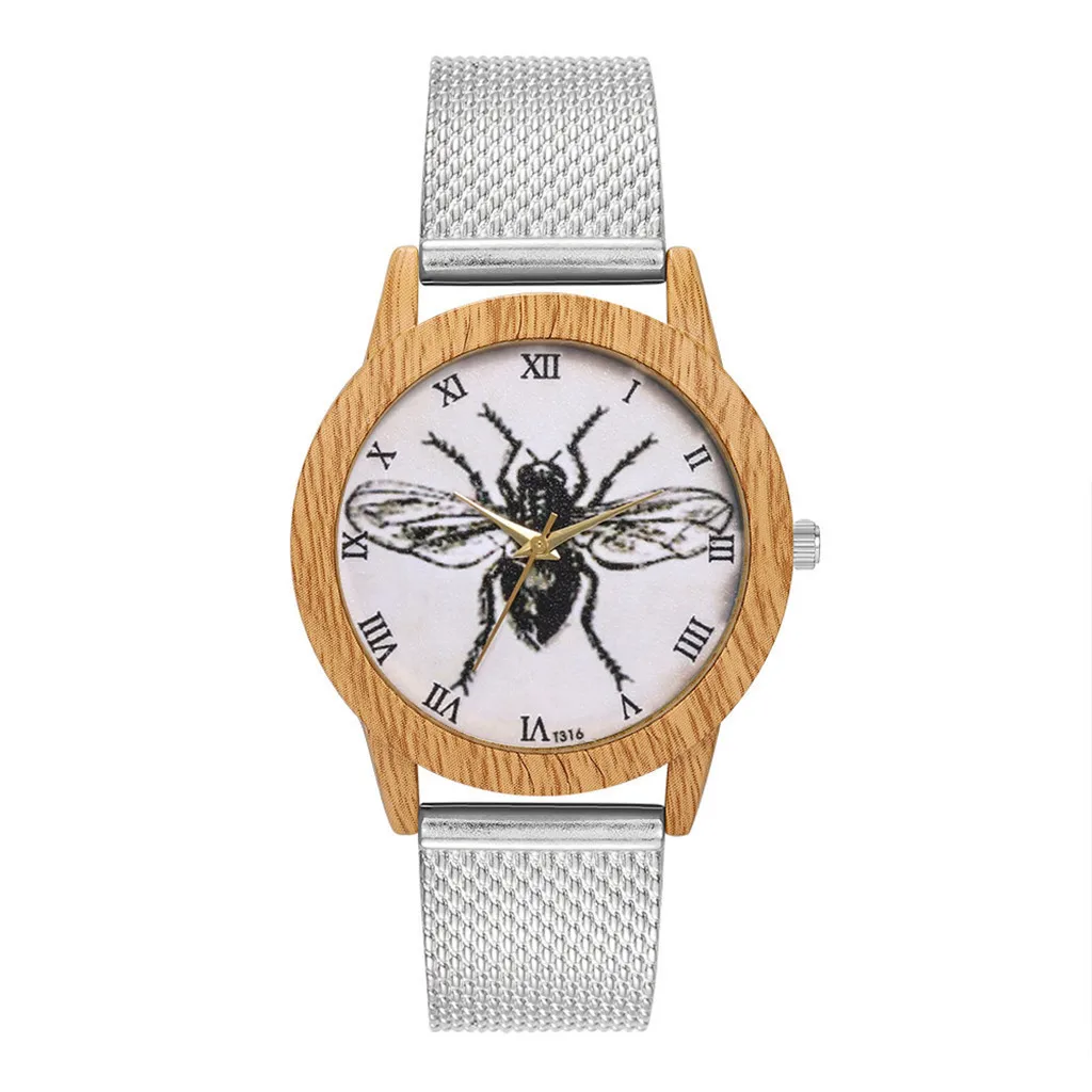 Horloges хит продаж часы браслет для женщин с изображением насекомых древесины