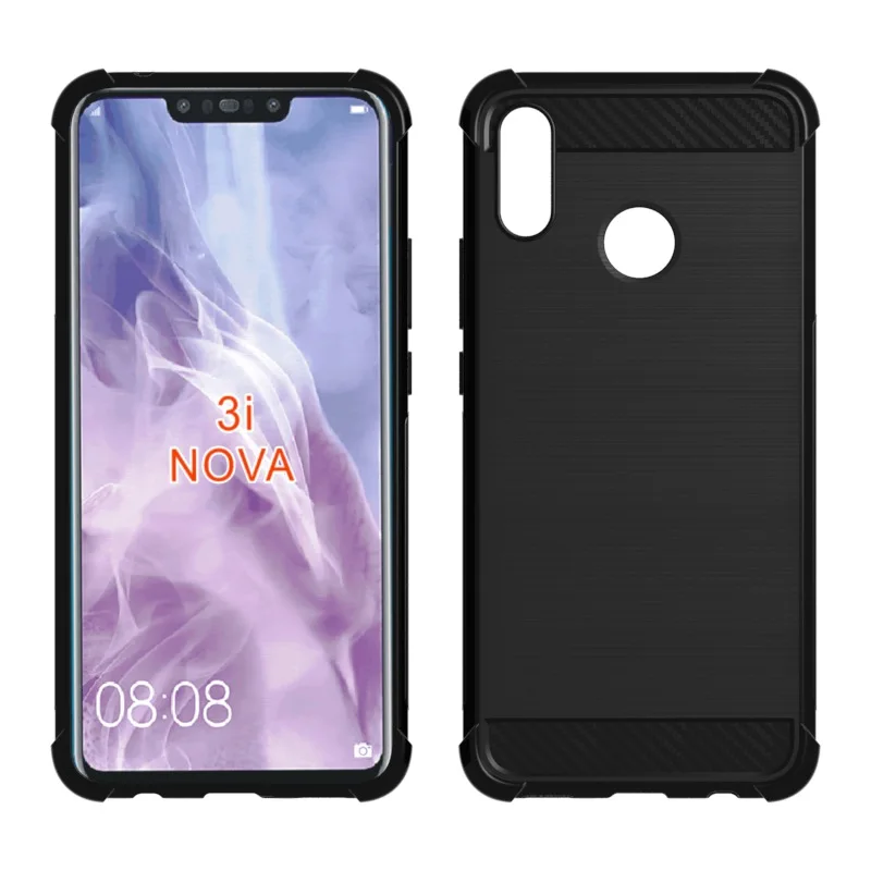 For Huawei Nova 3i Case Soft TPU Carbon Fiber Shockproof Protective
