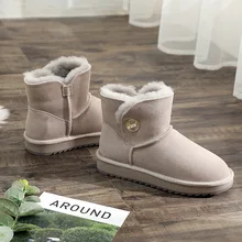 Г., ботинки из натуральной кожи и натурального меха новые женские зимние ботинки на осень и зиму модная женская обувь