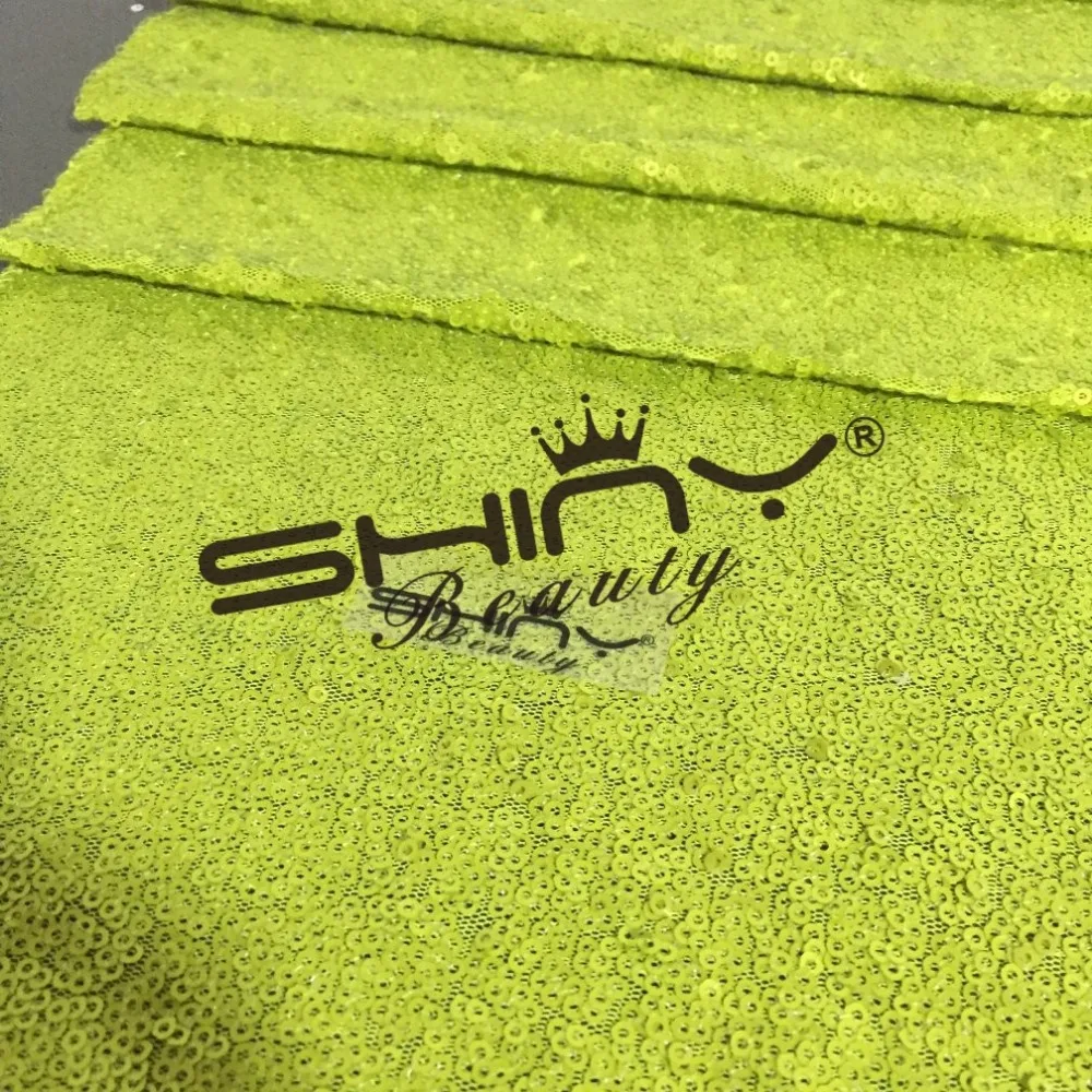 

3 Feet 1 Yards Lime Green Sequin Fabric By the Yard For Sequin Tablecloth/Table Runner Wedding/Party Christmas Decoration-ay