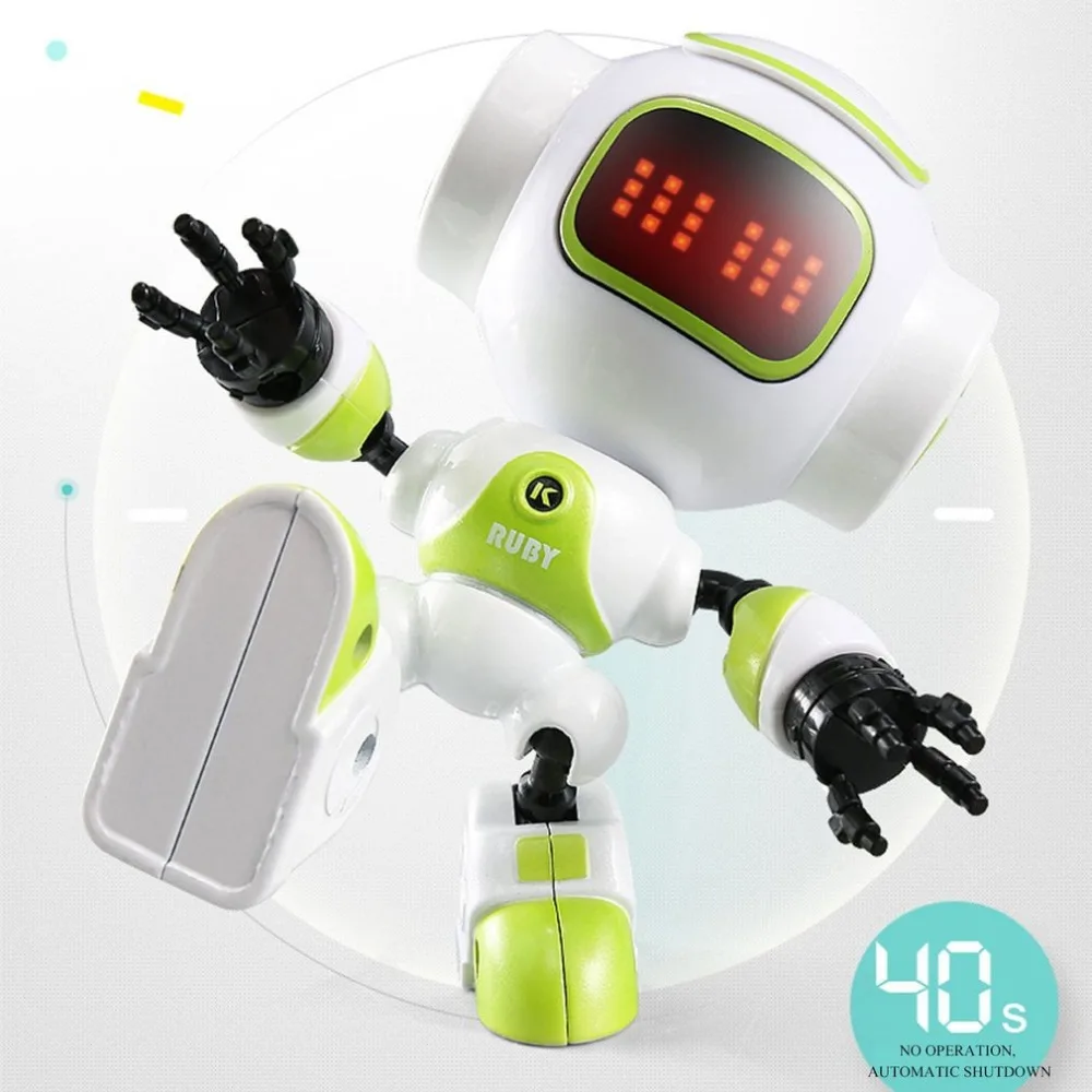 

JJRC R9 RC Robot Touch Sensing LED Eyes Smart Voice DIY Gesture Alloy Body Mini Robot Model Toy Gift for Children