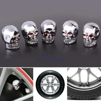 

5Pc Skull Tire Tyre Wheel Car Auto Valves Cap Dust Stem Cover Motocycle Bicycle