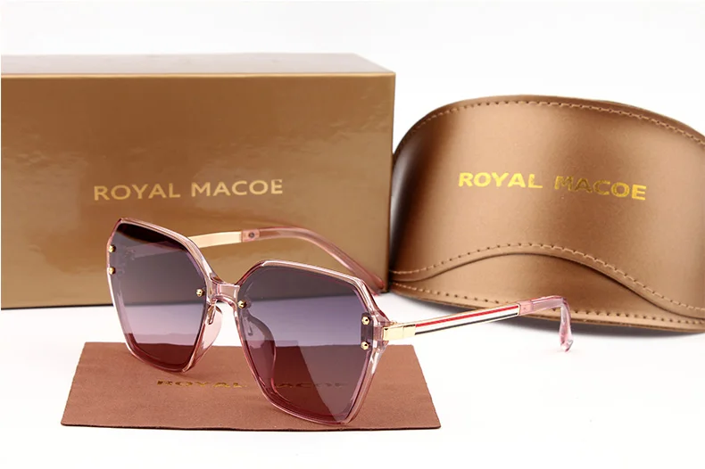Королевские солнцезащитные очки MACOE с шестигранной оправой, дизайн, поляризационные солнцезащитные очки для женщин с защитой от уф400 лучей
