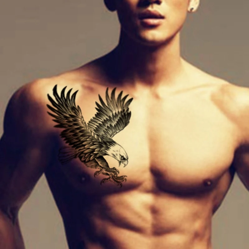 Us 056 5 Off1pcs Cool Eagle Tattoo For Men Waterproof Temporary Tattoos Water Transfer Stickers On The Body Fake Tatoo Sleeves Fake Tattoos In