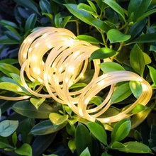 10 м 100 шт светодиодный канат трубка на троссе огни дистанционного вспышки Фея гирлянда водонепроницаемый Рождество Свадебные Декорации на улице