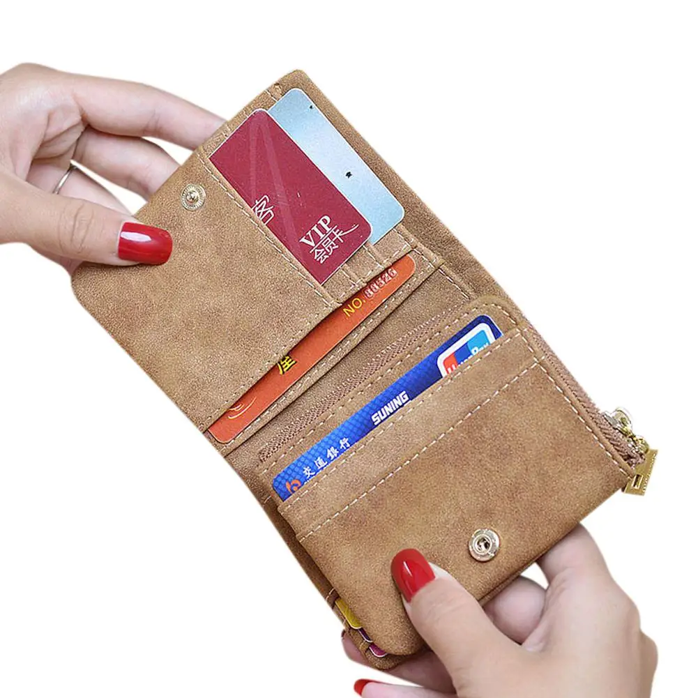 

Yfashion Fashion Women Mini Trifold Purse Leather Lady Handbag Wallet Button Clutch Card Case Coin Bag
