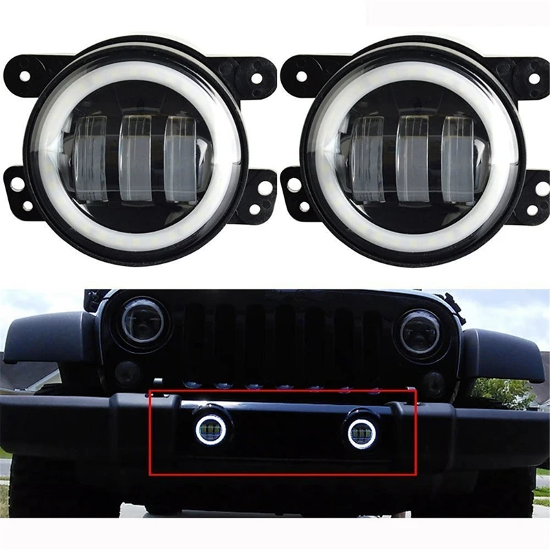 Пара светодиодных противотуманных фар 30 Вт 4 дюйма для 07 ~ 14 Jeep Wrangler JK Rubicon Sahara|led