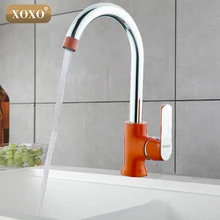 XOXO современный модный стиль латунный Смеситель для кухни занимает дополнительные 3-torneira вращающийся 360 градусов cozinha mixer20021-1R