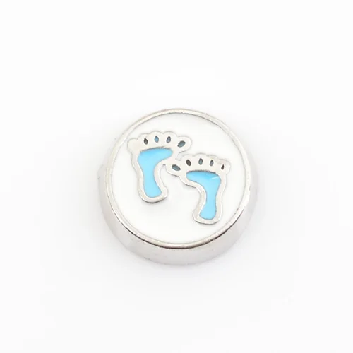 

Blue baby footprint, Floating charms,Fit floating charm lockets, FC0095