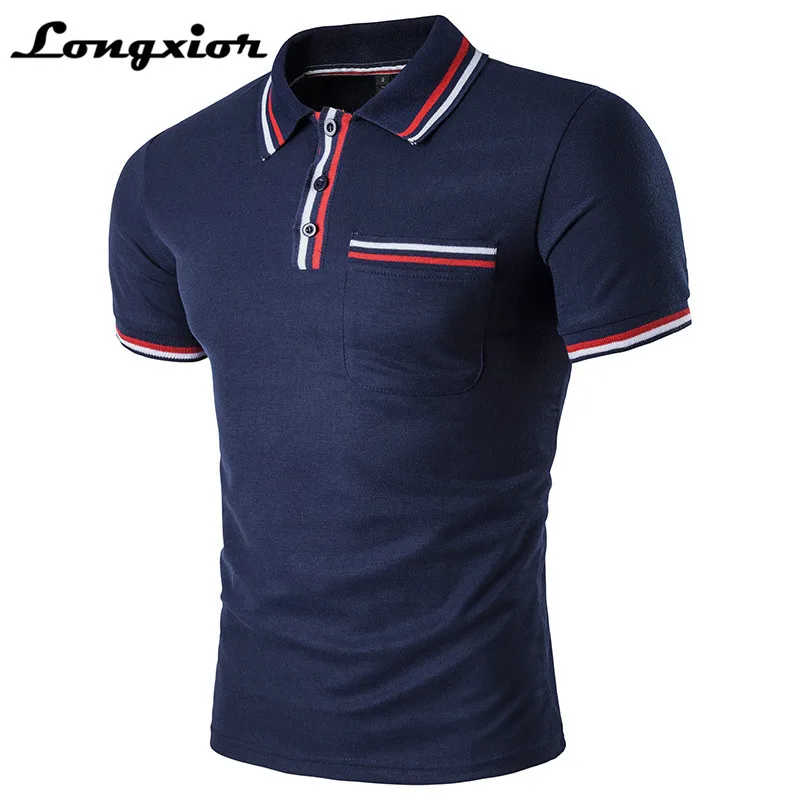 Brand Slim Fit Polo Shirt Men Business Office Mens Polo Shirts Short