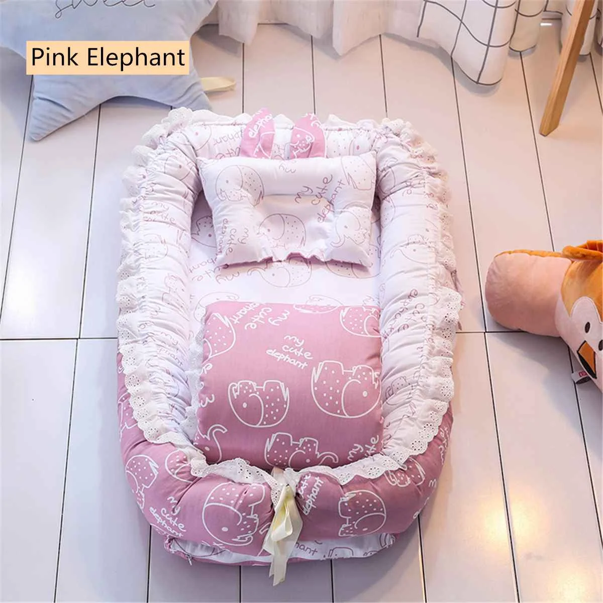 Хлопковая спальная кроватка для сна гнездо кровать подушка для мальчиков и девочек дышащие спальная одежда для новорождённых малышей