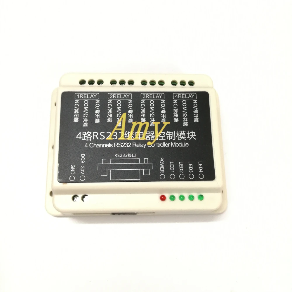 

4 way RS232 serial port relay control board, smart home switch, computer connection control relay, RS232