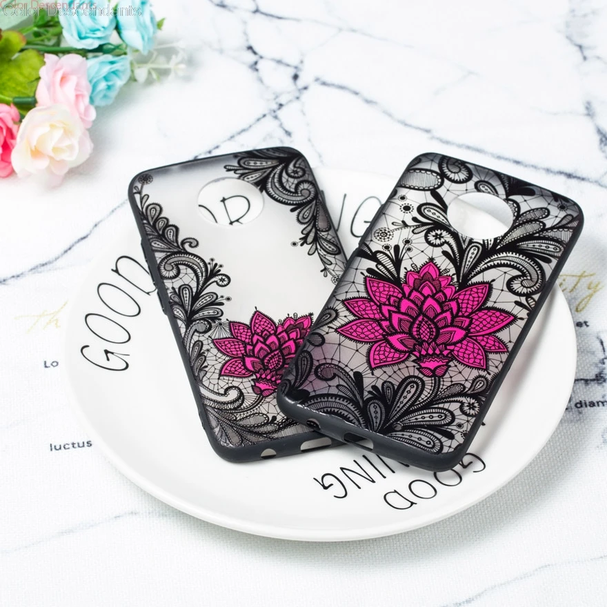 Case for motorola moto x4 Cover 3D Girl lace Flower for moto x 4 Cases TPU + pc Phone Case capa