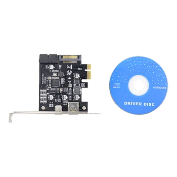 

CHIPAL 5PCS 5Gbps GEN1 USB 3.1 Type-C USB-C 19Pin PCIe PCI-E 1X Riser Card with 15Pin SATA Power Supply +2.4A USB Charging Port