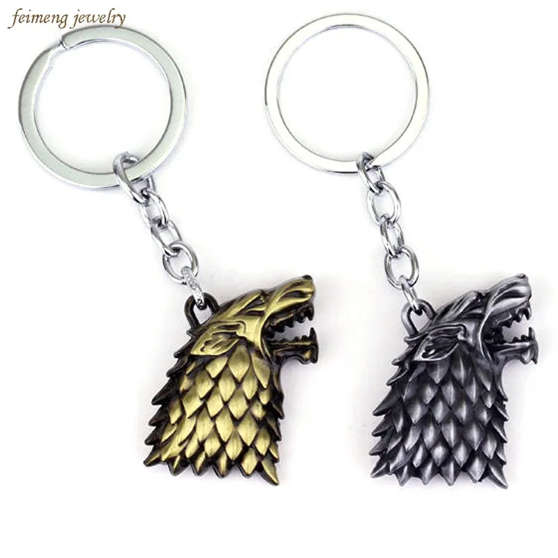 

Game of thrones Keychain House Stark Key Chain Song Of Ice And Fire Key Rings Holder Souvenir For Gift Chaveiro Men Jewelry