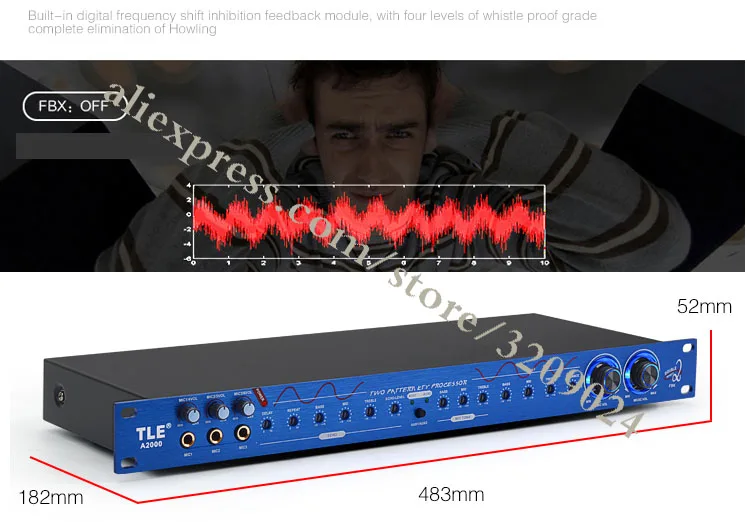 Караоке предусилитель усилитель KTV пре-реверберационный микрофон усилитель анти-вой процессор