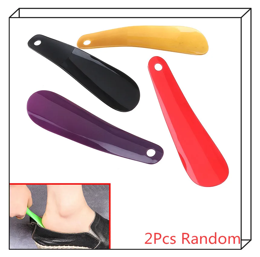 2Pcs Plastic Shoehorn Brace Professional Flexible Shoe Lifter Shoes Accessories Shoe Horns Spoon Support Color Random