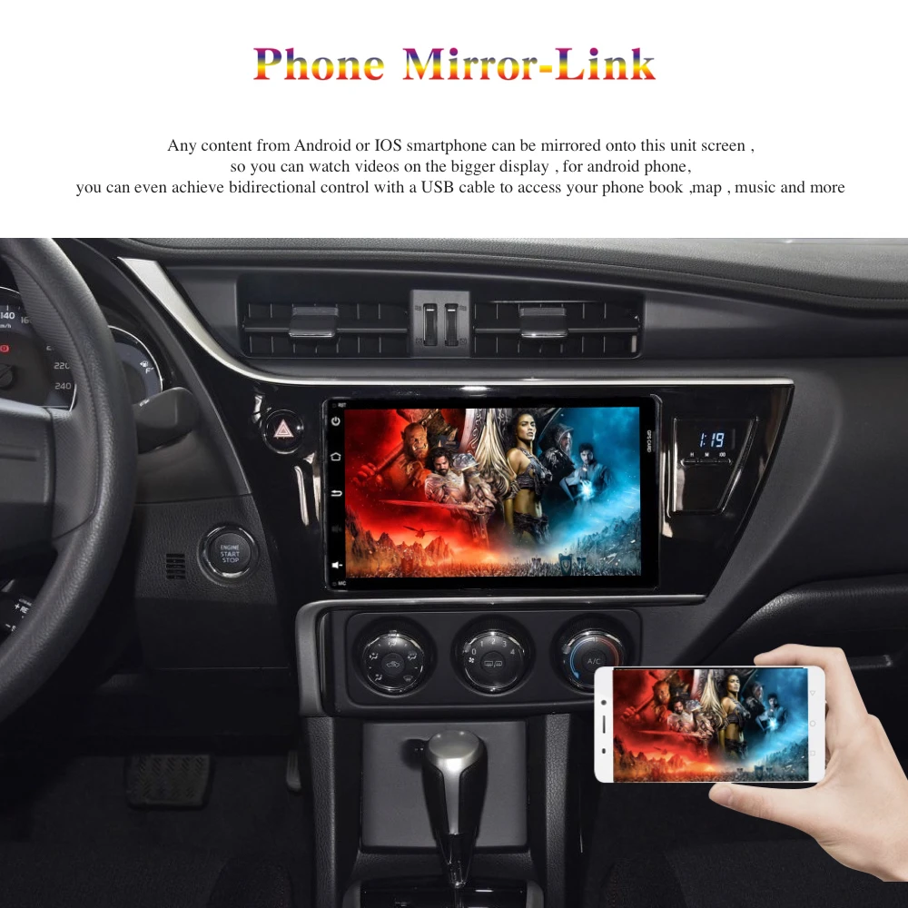Excellent Android 9.0 Car Radio 2 Din GPS Navi for Toyota Corolla Auris Fortuner Auris innova 2017 2018 PX6 DSP IPS 4Gb+64Gb RDS WIFI BT 10