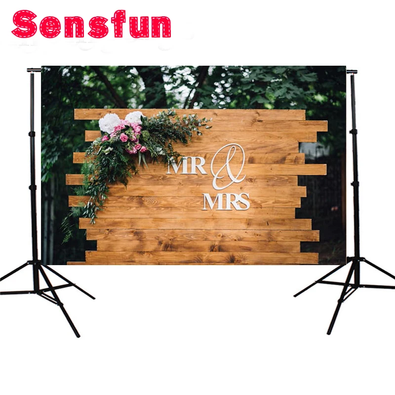 

Photographic background Custom Name Wooden backdrops Wedding Background for Photo Studio vinyl 7X5FT