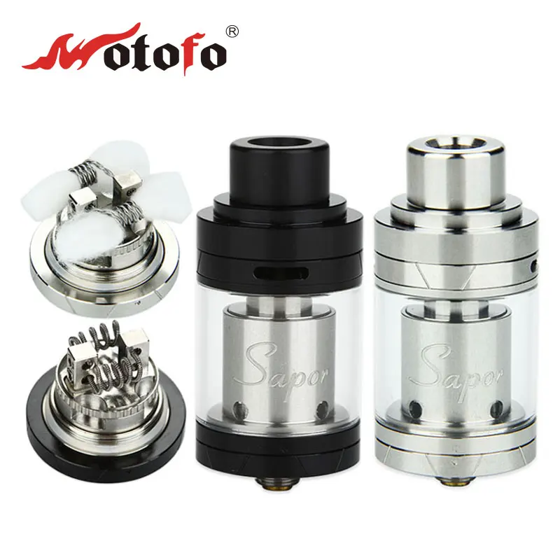 

Original WOTOFO Sapor RTA 25 Atomizer 2.5mk Tank w/ Top Fill & Adjustable Wicking Hole & Top Airflow Slot Vape Tank Vs AMMIT RTA