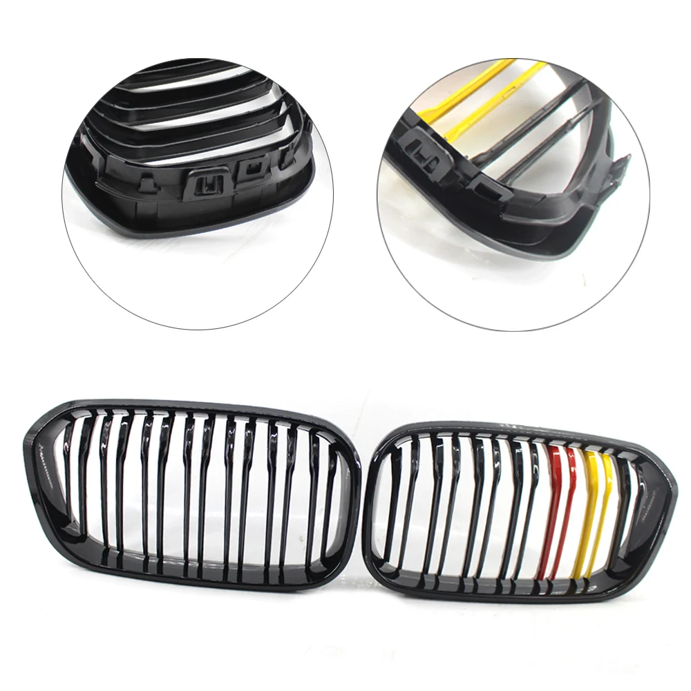 

Front Center Kidney Grilles Gloss Black Mixed Color for BMW F20 Grill116i 118i 120i 125i 135i 2012-2014 Racing Grills