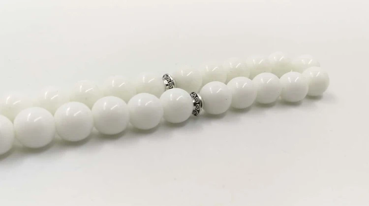 Белый tasbih мусульманские четки молитвенные бусы 33 66 99 бусины белый камень Misbaha