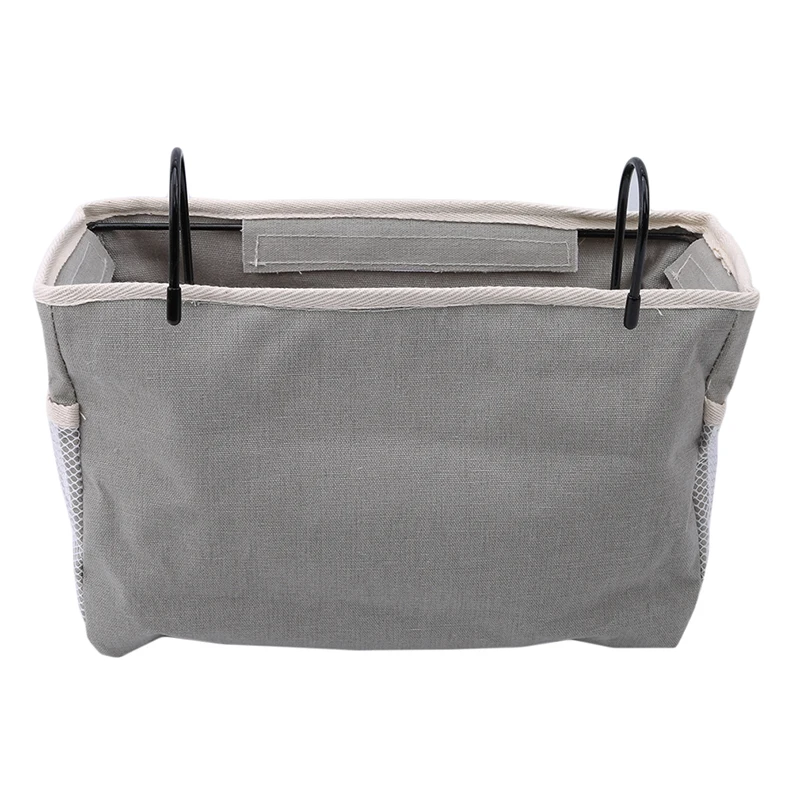  New Canva Iron Frame Hanging Storage Bag Bedside Storage Organizer Dorm Room Holder With Hook Bed P