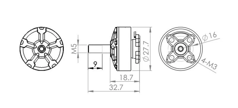 DYS Samguk серия Wu 2206 2400KV 2700KV 3-4 S/1750KV 4-6S бесщеточный двигатель CW для моделей RC Мультикоптер рама VS Shu Wei