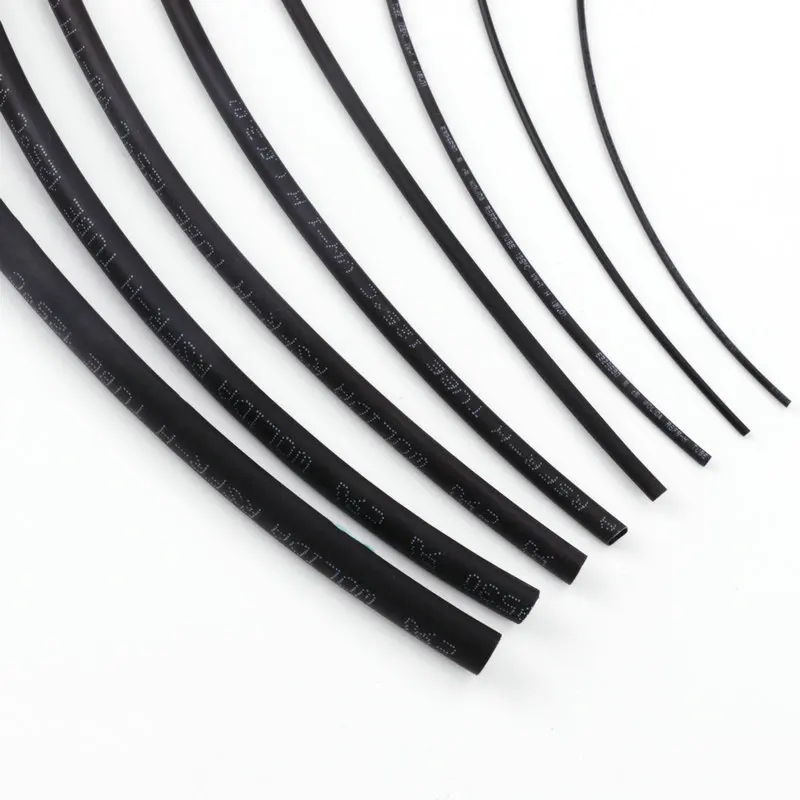 

1 Meter Black Color Polyolefin Heat Shrink Tube Size 1mm 2mm 3mm 5mm 6mm 8mm 10mm Diameter DIY Line Repair For Connect Connector